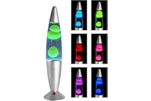 GorYeeFine Updated 16Inch Non-Buble Lava Lamps, LED 7 Color Changing Liquid Motion Lamp, Safe DC Powered Lava Lamp, Night Lights for Kids Adults, Home Decor, Relaxing Lamp for Gift(Blue/Yellow)