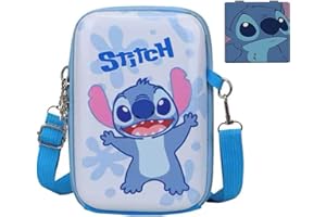 SYKEROUT Borsa a tracolla Lilo Stitch, portamonete Lilo Stitch per bambini, graziosa borsetta Stitch per ragazze, borsa Stitch per ragazze, specchio portatile Lilo e Lilo, tracolla regolabile (blu 2)