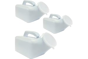 SUFE 1000ml Male Mens Travel Outdoor Plastic Emergency Portable Toilet Urinal - 3 x Bottles + Lid