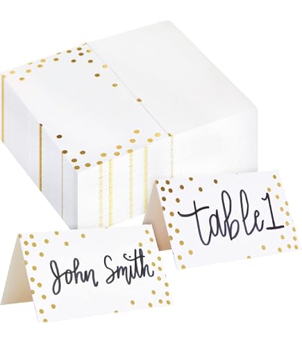 50 Marque-places En Papier Vierges - Cartes De Place Pour Mariage, Anniversaire, Baptême - Design Géométrique Moderne - Bleu - 4