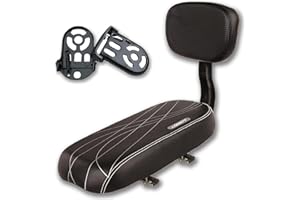 LIBRNTY Seggiolino Bici Posteriore per Bambini,Posteriore Sedile Cuscino,Pedalini Bicicletta Posteriori,Cuscino Bracciolo poggiapiedi Set per Ragazza Donna Uomo Bambino