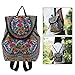 Produktbild OFKPO Vintage Bestickt Blumenmuster Rucksäcke,Damen Freizeit Schulrucksack Leinwand Rucksäcke