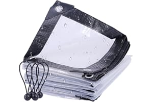 ‎FOUNDGO FoundGo 2x2.5m Transparente Abdeckplane mit Ösen [PE Material 130 g/m²] wasserdichte Regenschutz Durchsichtige Plane Outdoor Abdeckfolie Inkl. 4X Planenspannern