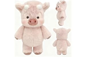 Highland Cow Soft Plush Toy – Adorable Furry Running Cow Stuffed Animal for Stress Relief and Emotional Support - 1