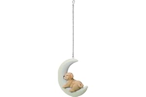 Vivid Arts - Hanging Moon Golden Labrador Home or Garden Decoration (HPP-M50-G)