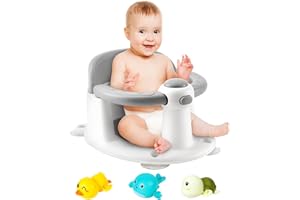 JOY ANAN Baby Badesitz - Badewannensitz ab 6 bis 24 monate - Badewannen mit 4-starken Saugnäpfen und 360° Rundumschutz - Baby Bath Seat - Bad Dusche Geschenke für Neugeborene und neue Mütter