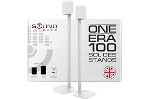 SOUND BASS One / ERA100 Support Sur Pied Double (2 pièces) Blanc | Pied d'enceinte Compatible avec Sonos One, Play:1, One Gen 2 One SL | Conception évolutive également Compatible avec Era 100 conçu par Soundbass
