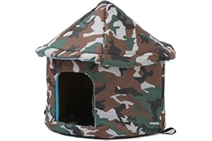 Vinnykud Niche d'extérieur pour Chat Imperméable PVC Maison d'animaux avec Doublure Douce, Pliable Résistant Aux Intempéries Abri pour Animaux De Compagnie