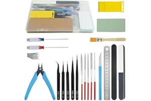 BGTXINGI 21pcs Modeler Outils de Base Gundam Model Assembler des modèles de Voiture avec boîte en Plastique Craft Kit Réparation et Fixation Bricolage Craft Kit