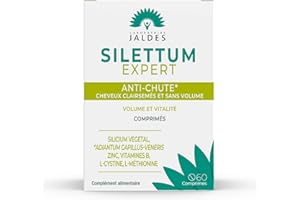 Silettum Expert Anti-Chute Boîte de 60 Comprimés | Freine la chute de cheveux | Pour les cheveux clairsemés et sans volume | Laboratoire Jaldes