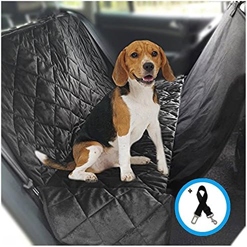 ZFLIN Pet Car Seat Cover for Dog - Car Backing Seat Cover for Trucks Suv's and Vehicles Seat Side Flaps Nonslip, Extra Side Flaps, Machine Washable Barrier Dog Seat Cover (Simple-MH-Black)
