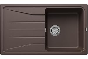 ‎BLANCO BLANCO SONA 5 S | Granitspüle aus SILGRANIT cafe | Einbauart: Einbau von Oben | reversibel | für 50 cm breite Unterschränke | Großes Becken | Reinigungsfreundliche Öberfläche