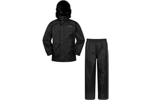 Mountain Warehouse Pakka Kids Waterproof Jacket & Overtrousers Set - Splash Pants with Front Pockets & Raincoat with Packaway Hood - Autumn, Wet Weather