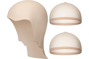 Chuangdi Glatze Latex Glatze für Erwachsene Makeup Glatze Kappe mit 2 Stück Perückenkappen zum Halten Perücke Glatze Kostüm 1920 Kostüm Zubehör für Halloween Frauen Männer Kinder Party Cosplay