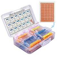 Kuman 17 Values 1% Resistor Kit 0 Ohm-1M Ohm (Pack of 525)with 5x7cm Solder Finished Prototype PCB Circuit Board Breadboard for Arduino Rasbperry pi 3 2 1 model B B+ A DIY K78