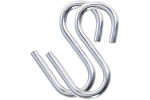 Alicer - Gancio per amaca, 2 pezzi, in acciaio INOX, a forma di S, portatile