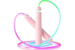 ACHDOFITS LED Light Up Skipping Rope for Kids, Adjustable Glow in the Dark Jump Rope for Children Girls Boys 5-12 Years, Fun Outdoor Sports Toys Gift