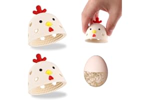 PEUTIER 2 Pièces de Egg Brush, Nettoyeur de Brosse à Oeufs en Forme de Tête de Poulet en Silicone Machine à Récurer Les Oeufs Multifonctionnelle Outil de Lavage d'Oeufs Réutilisable pour Oeuf Frais