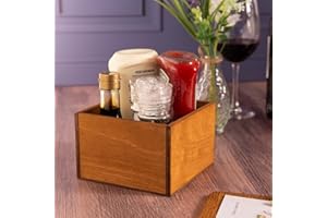 Chalkboards UK Square Condiment Holder, Wood, Dark Oak, 150 x 100 mm