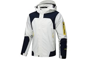 Eocicvvi Giacca Uomo In Softshell Con Cappuccio Staccabile Giubbotto Impermeabile Escursionismo Autunno Inverno Primavera Giacca Leggera da Montagna Transizione Jacket