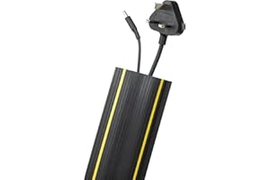 GTSE Floor Cable Cover/Cable Protector, Protect Cables and Prevent Trip Hazards, Heavy Duty, Black and Yellow, 2m length, Perfect for Offices, Schools, Factories and Outdoor Use