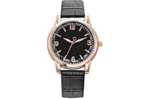 BASFUR Montre Bracelet pour Femme, Montre à Quartz analogique Fashion pour Femme avec Bracelet en Cuir