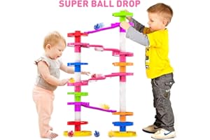 WEofferwhatYOUwant Super Ball Drop – 28-Piece Giant STEM Tower Toy for Toddlers 9M+ with Large Balls Windy Ramps & Double Bridges Expandable Educational Building Set for Early Learning & Motor Skills
