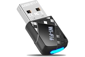 TEASTEAM Mini WIFI 6 Dongle USB Bluetooth 5.4 Adapter for PC Laptop Desktop, AX900 2.4GHz 286Mbps & 5GHz 600Mbps Wireless Dual Band Connection, Wi-Fi Supports for Win 11/10/7, Bluetooth Supports for Win 11/10