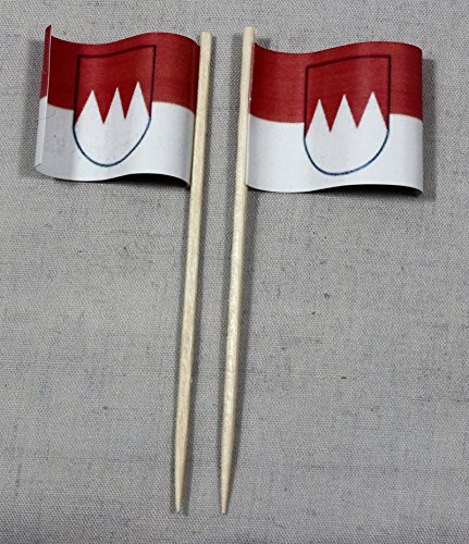 Party-Picker Flagge Franken Papierfähnchen in Spitzenqualität 50 Stück Beutel