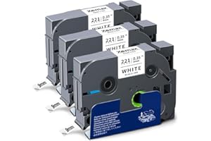 3x XemaX Nastri per Etichette Compatibile con Brother 9 mm TZe-221 TZ-221 Ub-221 Nero su Bianco Cassetta per Brother P-Touch Etichettatrice PT-1010 E110 H100R H110 H101C H108 E100 H100LB H105 H107