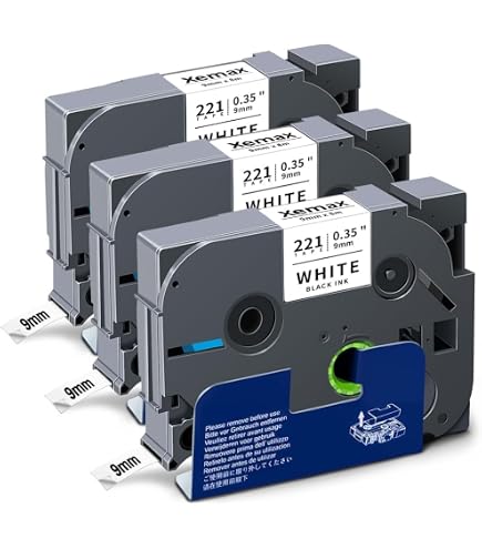 5 x Upwinning Ruban pour Étiqueteuse Compatible pour Brother TZe231 TZe-231 Noir sur Blanc