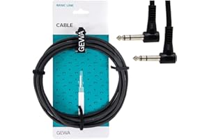 Cavo patch GEWA Basic Line0,9 m, nero, jack angolare stereo da 6,3 mm - jack angolare stereo da 6,3 mm, 190380