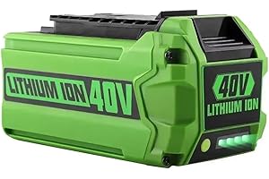 WFGJSK Batterie da 40 V 6 Ah agli ioni di litio Batteria di ricambio for tosaerba e utensili elettrici compatibile con GreenWorks G-MAX(1pcs)