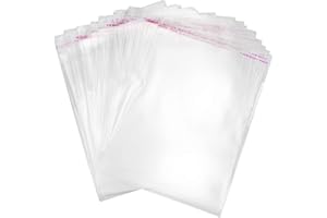 WAKIHONG 300 Stück Cellophantüten Selbstklebend Plastiktüten Transparent OPP Klein Flachbeutel für Klassifizierung kleiner Gegenstände（13x15cm）