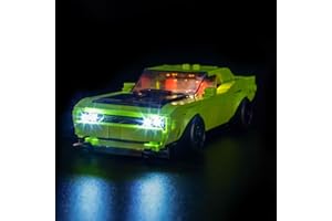 BRICKBLING Zestaw świateł LED kompatybilny z Lego 77237 Dodge Challenger SRT Hellcat Sports Car (nie jest to model), zestaw oświetlenia dekoracyjnego kompatybilny z Lego Dodge Challenger SRT Hellcat Sports Car