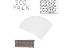 JUSONEY Wax Melts Packaging - 100pcs Wax Melt Snap Bar Packaging - Open Top,152mm x 64mm + 100pcs Round Safety Warning Stickers