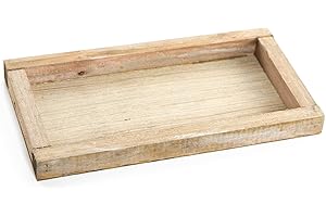 Logbuch-Verlag Ciotola rettangolare in legno, 28 x 15 cm, ciotola decorativa naturale in legno, piccolo vassoio decorativo