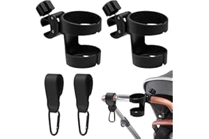 DAWRIS Portavasos para Cochecito, Sujetavasos para Padres para Silla de Paseo, Ganchos Carro Bebe, Soporte para Bebidas para Cochecito de Bebé, Accesorio Universal para Bicicletas, Carrito Bebe,Scooters
