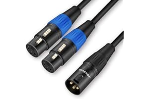 JOLGOO XLR Splitter Kabel, Dual XLR Female zu XLR Male Y Splitter Mikrofonkabel, XLR 2 Female zu 1 Male Kabel, 0,5m