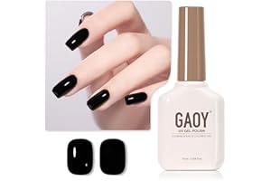 GAOY Smalto gel nero, 16 ml Color 1001 Soak Off UV Light Cure Gel Polish per nail art fai da te manicure a casa, Piano Black