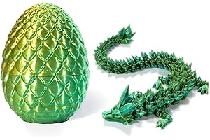 BZQCPLX 3D Dragon Articulating Gemstone Crystal Figurine - Dragons Egg Toy With Articulated Mystery Egg - Home & Desk Decor For Kids & Adults (C)