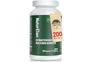 ‎NATURELAN Probio 23 Kulturen Komplex, 200 Mrd KbE/g, Mehrere Premium Bakterienstämme mit Akazienfaser, 1 Kapsel pro Tag, mit Lactobacillus & Bifidobakterien, Vegan, 60 CT, Darmflora