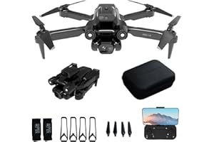 ‎LE-IDEA Drohne mit 1080P Kamera 90° Elektrische Verstellung IDEA12 WIFI FPV Faltdrohnen, 360° Aktive Hindernisvermeidung Gürtel Ferngesteuerter Quadcopter, Geeignet für Anfänger mit 2 Kameras, 2 Batterien