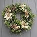 Produktbild 16 inch Artificial Gold Poinsettia / Holly Christmas Wreath for indoors and outdoors by A1-Homes