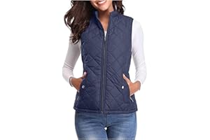 NSICBMNO Body Warmer For Women With Zip Pockets Sale Clearance Ladies Quilted Gilet Stand Collar Waistcoat Zip Up Vest Lightweigt Down Jacket Padded Gilet Slim Fit Vest Winter Waistcoat Outwear