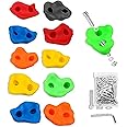 NA 10 Pcs Rock Climbing Holds Wall Rock Climbing Stones Kit Set Backyard Kids Toys with Mounting Hardware Screws