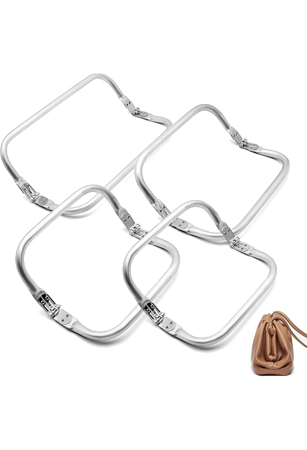 Clutch Per Borse Uncinetto 2 Cadres Tubulaires Pour Sac - Aluminium, 25cm, Pour DIY Docteur Sac, Pochette, Trousse Yeux De Securite Amigurumi - 7