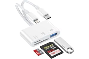 GAEF SD Kartenleser für iPhone und Android, 3 in 2 Lightning USB C SD Card Reader mit SD/TF/USB OTG Adapter, Kamera Speicherkartenleser für iPhone 17/16/15/14/13/12, i Pad, Samsung, Laptop