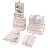 Organizer Valigia 9 Pezzi Set Viaggio, Ripstop con Doppia Cucitura Luggage Packing, Nuovo di Aggiornamento con Borsa per il L