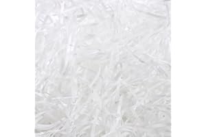 ENOCENT 150G White Shredded Tissue Paper Packaging Filler for Gift Boxes and Bags, Ideal Hamper Filling and Stuffing Suitable for All Occasions